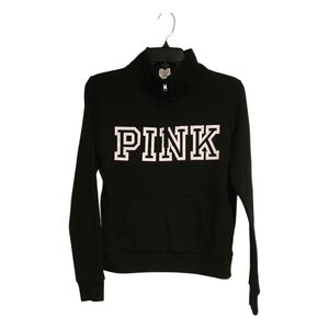 PINK Victoria's Secret Black Quarter-Zip Hoodie